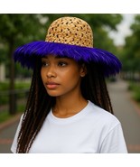 100% Wool Jack McConnell Purple Size 7 Feather Derby Boutique Church Hat - €118,10 EUR