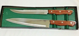MAXAM Carving 2 Pc Knife Set Stainless Steel Kitchen 9&quot; Chef 8&quot; Slicing Japan - £19.13 GBP