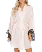 Midnight Bakery Womens Babe Satin &amp; Lace Wrap Size X-Small Color Blush - £52.42 GBP