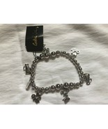 Cookie Lee Little Girls Silver Colored Cheerleader Charm Bracelet  NWT - $6.00