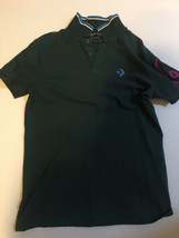 Converse Cons Dark Green Polo Shirt Size Large Made In Italy Vtg Rare - £10.14 GBP