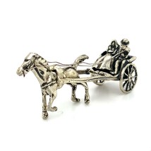 Vintage Sterling Signed 800 Lover Couple Buggy Horse Carriage Figure Miniature - £47.47 GBP