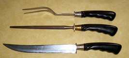 Sears Roebuck Craftsman Carving Knife Fork Honing Rod Cutlery Box Vtg Bakelite - £37.10 GBP