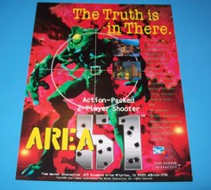 Area 51 Arcade FLYER 1995 Original Alien Artwork Video Game Unused Vintage Retro - $19.80