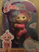 Authentic WowWee Fingerlings Monkey, Pink Glitter, *Rose* (has Bonus Blanket!) - £47.96 GBP