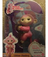 Authentic WowWee Fingerlings Monkey, Pink Glitter, *Rose* (has Bonus Bla... - £47.85 GBP