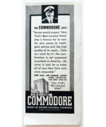 1937 Commodore Hotel Advertisement Grand Central Terminal New York City ... - $28.01 CAD