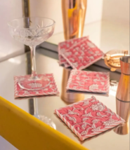 100% Cotton Coasters Floral Drink Coffee Tea Cup Pad Mat Decor - $9.49+