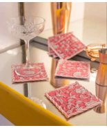 Fabric Coasters, Quilted Floral Prated Coasters, Handmade Candle Mat, Co... - $11.84 CAD+
