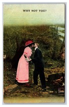 Bamforth Romance Couple Kissing Why Not You? 1911 DB Postcard U8 - £4.09 GBP