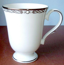 Lenox Serpentine Platinum Footed Accent Mug Raised Dot Border USA New NO... - $24.90