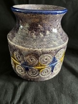 Unique rare grey, yellow, blue Londo RIMINI Bitossi vase, marked all over - $212.85