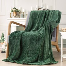 Throw Size Warm Plush Blankets For All Seasons (50&quot; X 60&quot;, Green), Super Soft - £23.52 GBP