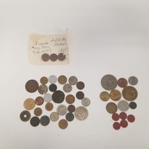 Vintage Foreign Coin &amp; Token Lot of 40+, Estate Cleanout, LOOK - £15.78 GBP