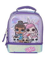 LOL Girls Insulated Zippered Glitter 3D Print Dual Compartment Lunch Sch... - $223.52 MXN