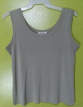 Exclusively Misook Women Size M Green Sleeveless Top Shell Tank Travel Knit - £23.41 GBP