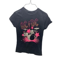 Rockware Womens Size Medium Tshirt T Shirt Tee AC DC Black Short Sleeve PInk Bli - £17.40 GBP