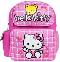 Hello Kitty Small Backpack Pink with Bear - 12 Inch - £11.75 GBP