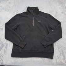 Calvin Klein Sweatshirt Mens S Black Chest Zip Long Sleeve Mock Neck - $29.68