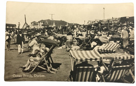 1930&#39;s Ocean Beach Durban South Africa Vintage Photo Postcard RPPC - £6.21 GBP