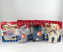 1996 Ty Beanie Baby Righty the Elephant, Lefty the Donkey, And Liberty the Bear - £11.98 GBP