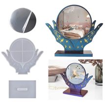 Home Decoration Epoxy Mirror UV Epoxy Crystal Desktop Mirror Mold Makeup Mirror  - £12.34 GBP