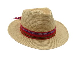 Panama Straw Hat Multicolor Serape Tassel Hat Band Felt Inside Liner Mex... - £21.24 GBP