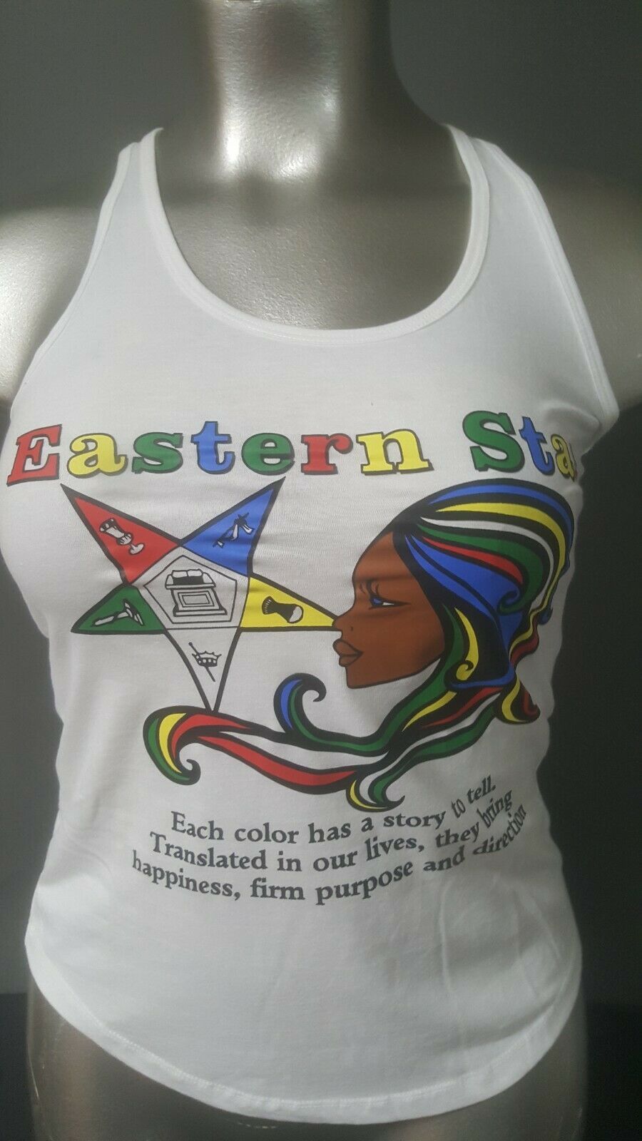 Order of the Eastern Star Tank Top  White OES Women&#39;s TANK TOP O.E.S - $18.99