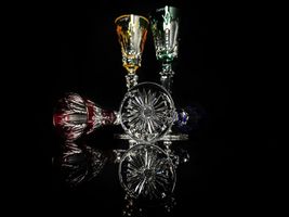 Faberge Palais Crystal Colored Liqueur Glasses Set of 4 image 11