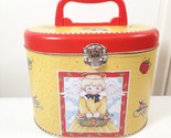 Mary Engelbreit Sewing box tin metal Handle Latch Box Angel caddy crafts... - $27.00