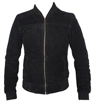 Bestzo Mens Fashion Bomber Suede Leather Jacket Black L - £161.25 GBP