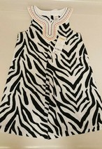 Nwt Gymboree Toddler Girls Dress 4 yrs Wild Zebra Print black/white embr... - $13.85