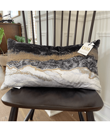 NWT Callisto Home Black Agate Marble Velvet Throw Pillow 24”x14” $248 - $124.86 CAD