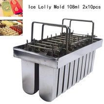 Food-Grade 20pcs Stainless Steel Ice Lolly Mold for Popsicle Ice Cream 108ml - £63.49 GBP