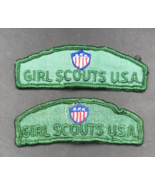 Lot of Two (2) Vintage Girl Scouts Green Shoulder Patch 3.25&quot; x 1.25&quot; - $18.53