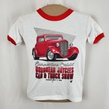 Vintage Jaycees Car Show 1988 Ringer T-Shirt Kids M 10-12 Hanes 50/50 USA 80s - $15.99