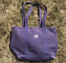 Vintage LL Bean Blue Boat And Tote Canvas Zip Medim Bag USA Made - $897.51 MXN
