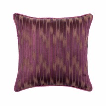 Designer 16&quot;x16&quot; Striped Purple Jacquard Silk Throw Pillow Covers, Purple Treat - $29.67+