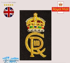 King Charles&#39;s new royal patch Embroidered Bullion Wire C III R Badges British. - £14.96 GBP