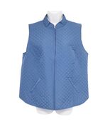 New CHICOS Womens Size 2 Solid Quilted Vest In Color Lakeside Blue - €37,71 EUR
