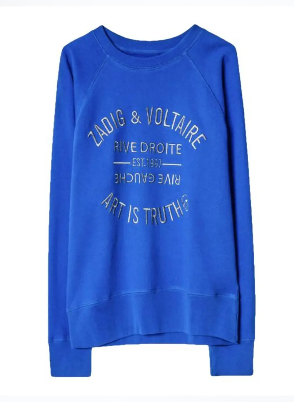 Women's Raglan Sleeve 100% Cotton Sweatshirt - Art Is Truth Embroidered Pullover Item image 3
