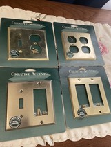 Lot Of 4  Brass Creative Accents Decorative Outlet Plates Jackson Deerfi... - $5.89