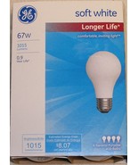 GE 67 Watt 120 Volt A19 Soft White Longer Life Incandescent Bulbs - Pack... - £7.86 GBP