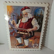 Oversize 1995 Contemporary Christmas: Santa and Children 32 Stamp Poster - £14.00 GBP