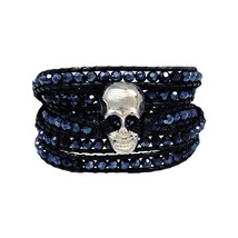 Twilight Dreams Smiling Skull Core Crystal Wrap Bracelet - £29.57 GBP