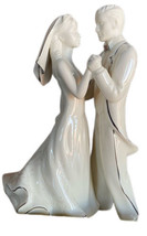 Lenox Wedding Promises First Dance Cake Topper Bride Groom Silver Vintage - £77.53 GBP