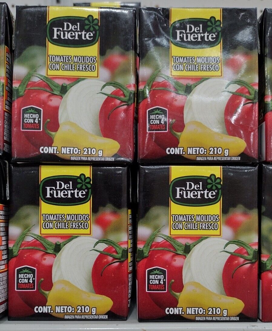 6X DEL FUERTE TOMATE MOLIDO CON CHILE FRESCO CHILI TOMATO SAUCE - 6 de 2... - $19.34