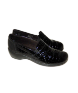 Clarks May Marigold Women&#39;s 10M Slip-On Loafer Shoe Croc Print Black - $36.00