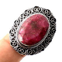 Kashmiri Ruby Faceted Vintage Style Gemstone Fashion Ring Jewelry 8.50" SA 2017 - $4.99