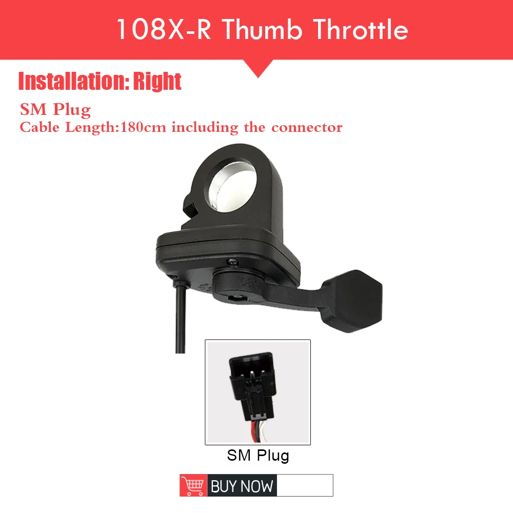 WUXING 108X Ebike Thumb Throttle fit Left/Right Handle Throttle  24V 36V 48V 60V - £76.49 GBP